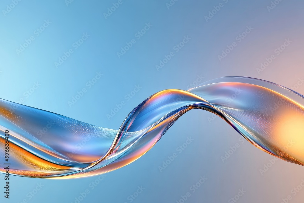 Fototapeta premium Abstract blue and orange wave, representing flow, technology, innovation, movement, and dynamism.