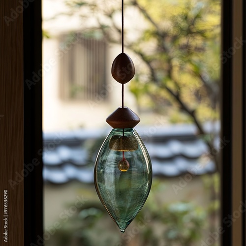 Fuurin or Japanese wind bell , made from glass photo