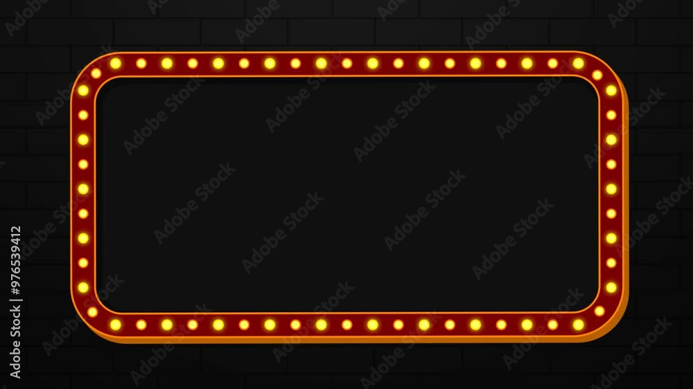 signboard retro style bulb frame for sale and promotion background