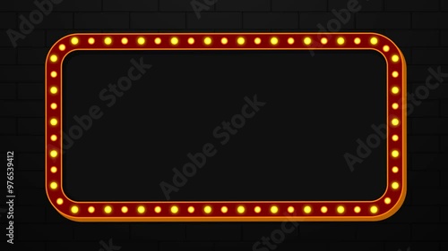 signboard retro style bulb frame for sale and promotion background