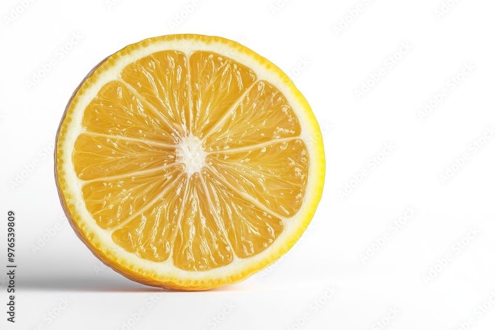 Ripe lemon half isolated on white background with full depth of field, ai Ripe lemon half isolated on white background with full depth of field, ai