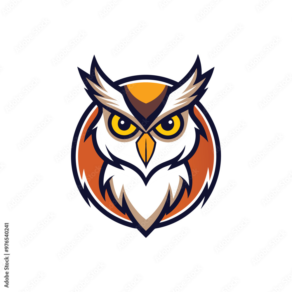 Owl head mascot logo design vector template. Head of an owl illustration. Owl head mascot logo design vector template. Head of an owl illustration.
