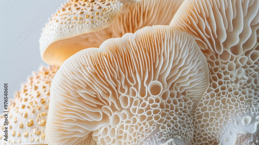 Closeup of Mushroom Gills and Pores Closeup of Mushroom Gills and Pores