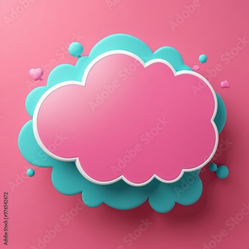 Pink and Blue Speech Bubble