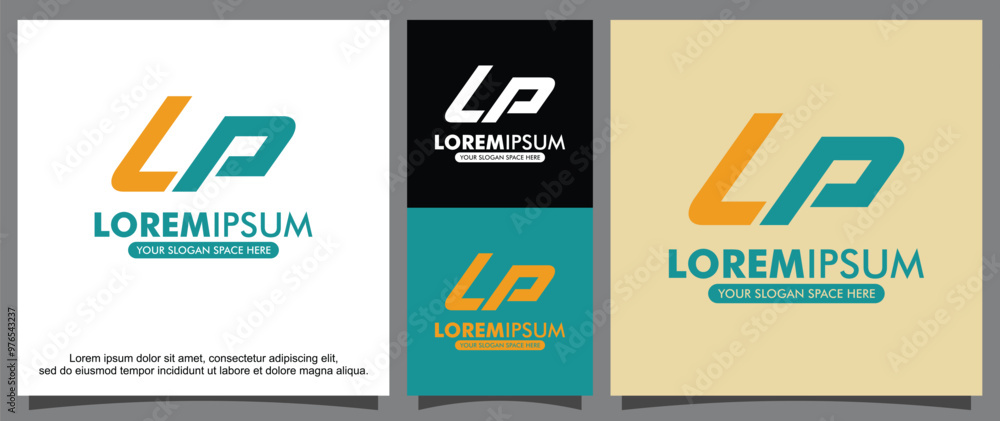 Fototapeta premium Modern letter L and P logo template 