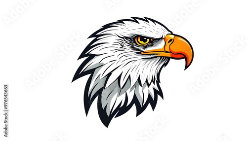 Sleek and Elegant Eagle Head Design for Modern Logo Creation on Crisp White Background