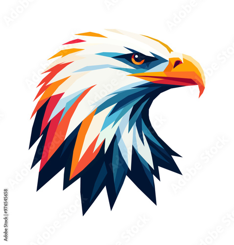 eagle head - low poly design style (artwork 1)