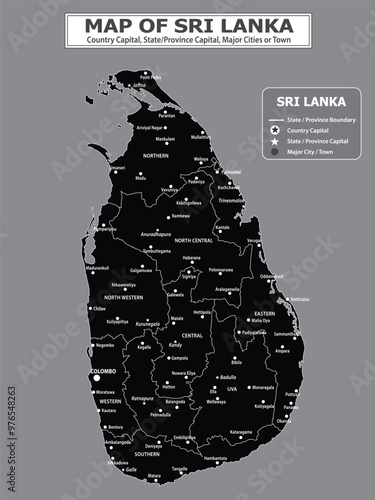 Geography Political map. Political map of country with capital, province or state capital, major cities and town.
