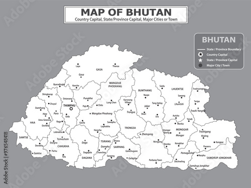 Geography Political map. Political map of country with capital, province or state capital, major cities and town.