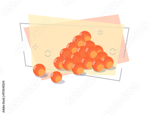 Red caviar illustration. Sea food, product, delicacy. Food concept. Vector illustration can be used for topics like cuisine, market place