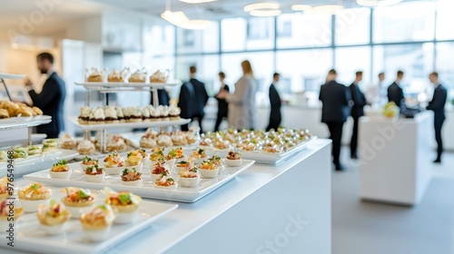 Delicious Appetizers on Buffet Table at Business Event photo