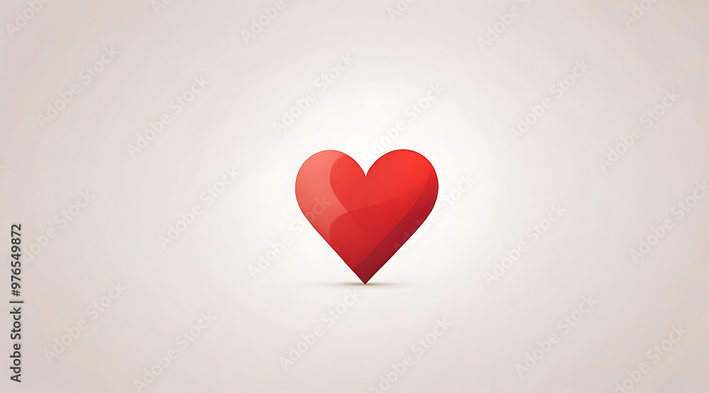A minimalist red heart icon, isolated on a plain white background. Ideal for love-themed designs, healthcare branding, or charity concepts A minimalist red heart icon, isolated on a plain white background. Ideal for love-themed designs, healthcare branding, or charity concepts