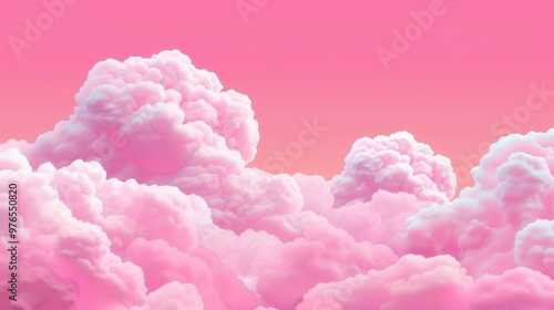 Soft pink wallpaper adorned with fluffy clouds, creating a dreamy and serene atmosphere, perfect for a cozy bedroom or a whimsical nursery decor.