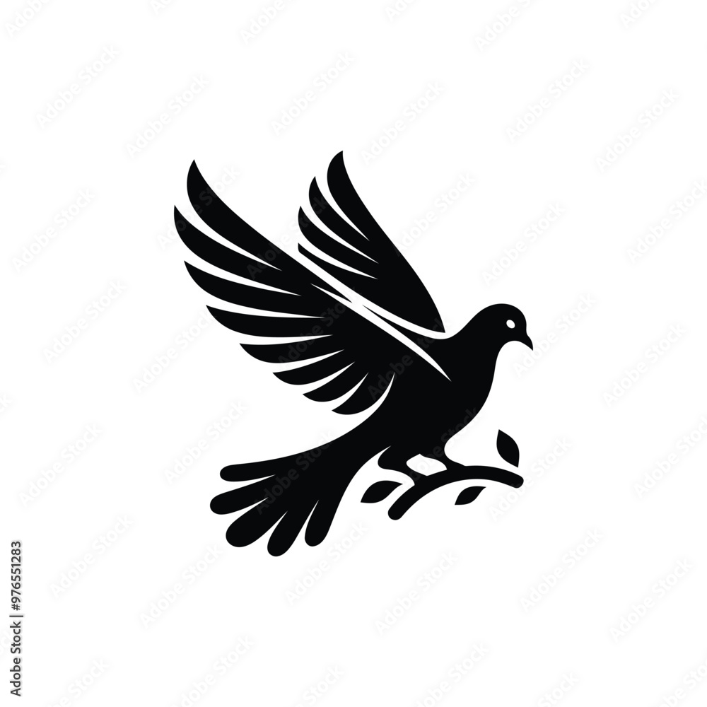 Pigeon Bird Logo Design Vector Template. Dove Bird Logo Template Pigeon Bird Logo Design Vector Template. Dove Bird Logo Template