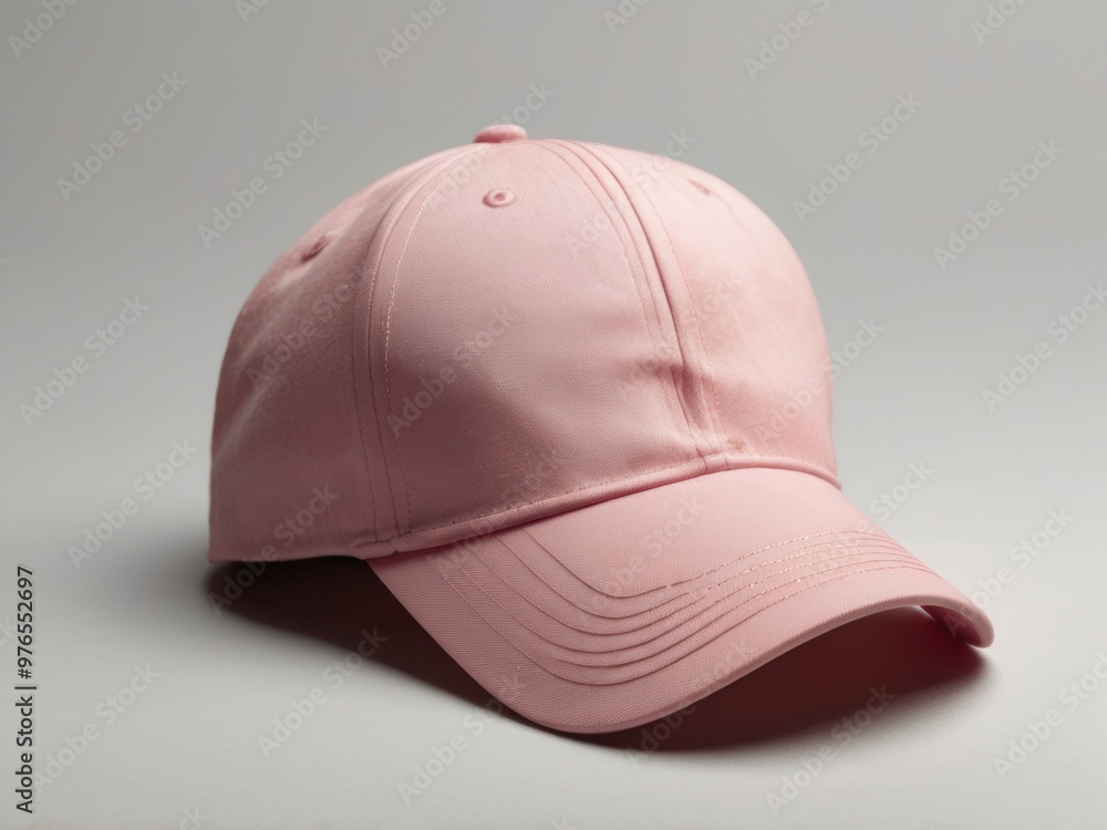Pink baseball cap isolated on white background. Baseball cap mockup design Pink baseball cap isolated on white background. Baseball cap mockup design