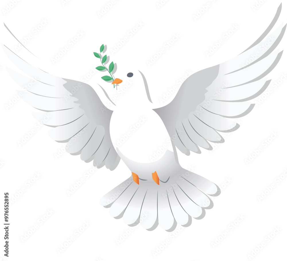 Fototapeta premium Dove of peace on a transparent background logo design. Symbol of peace and freedom, anti war emblem 