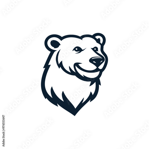 polar bear mascot logo vector design illustration
