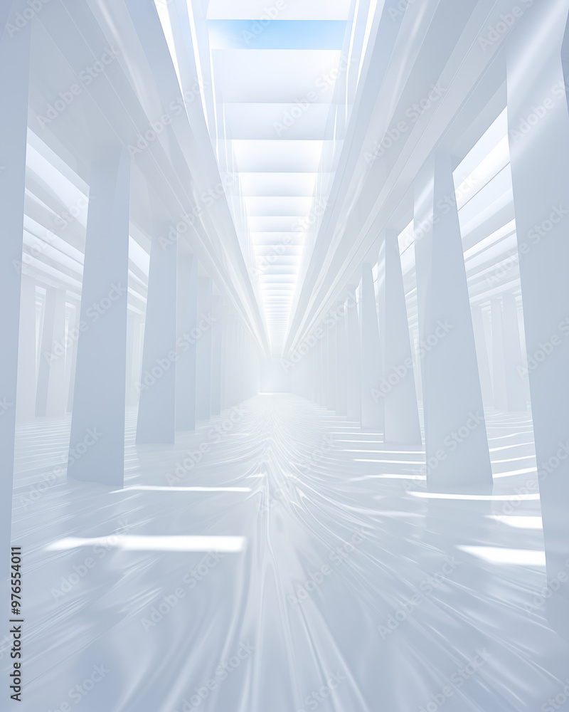 Walkway to a modern white foyer. Abstract image. Walkway to a modern white foyer. Abstract image.