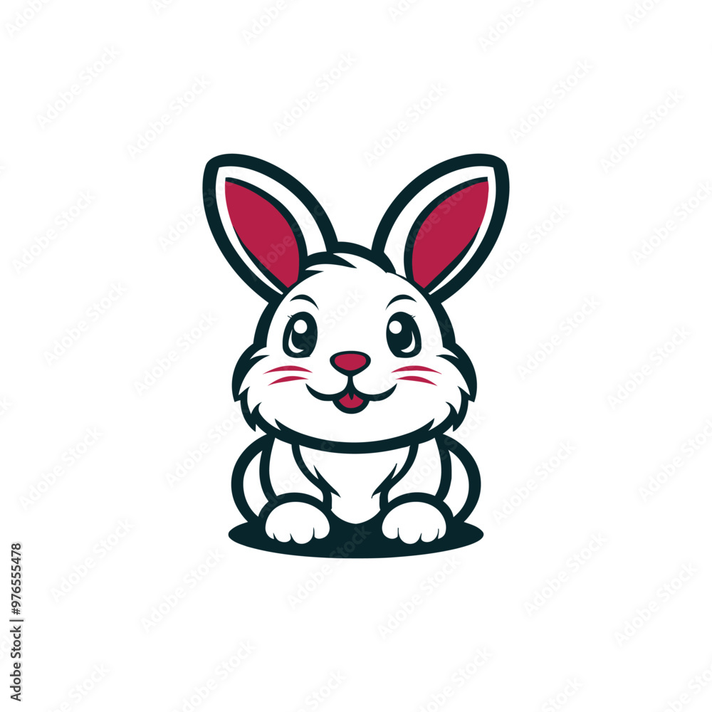 Cute little rabbit cartoon sitting Cute little rabbit cartoon sitting