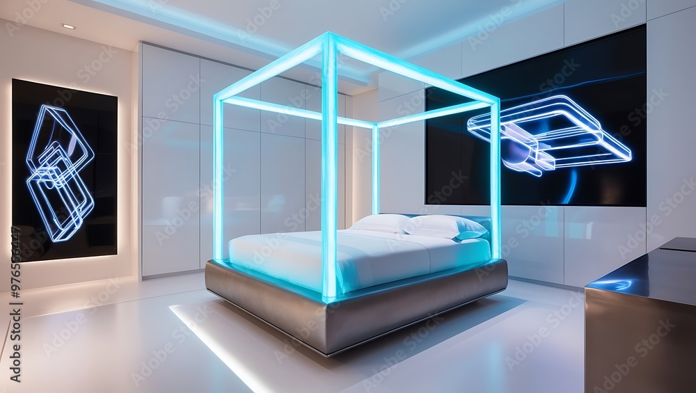 Modern Luxury Bedroom Interior Design: Elegant Empty Wall Space for Personalized Art, Minimalist Decor, and Sophisticated Customization Ideas Modern Luxury Bedroom Interior Design: Elegant Empty Wall Space for Personalized Art, Minimalist Decor, and Sophisticated Customization Ideas