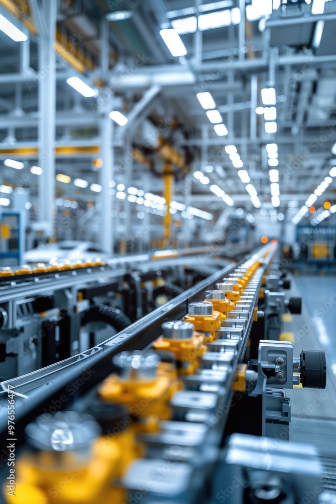 The robotic arm production line in modern factories The robotic arm production line in modern factories