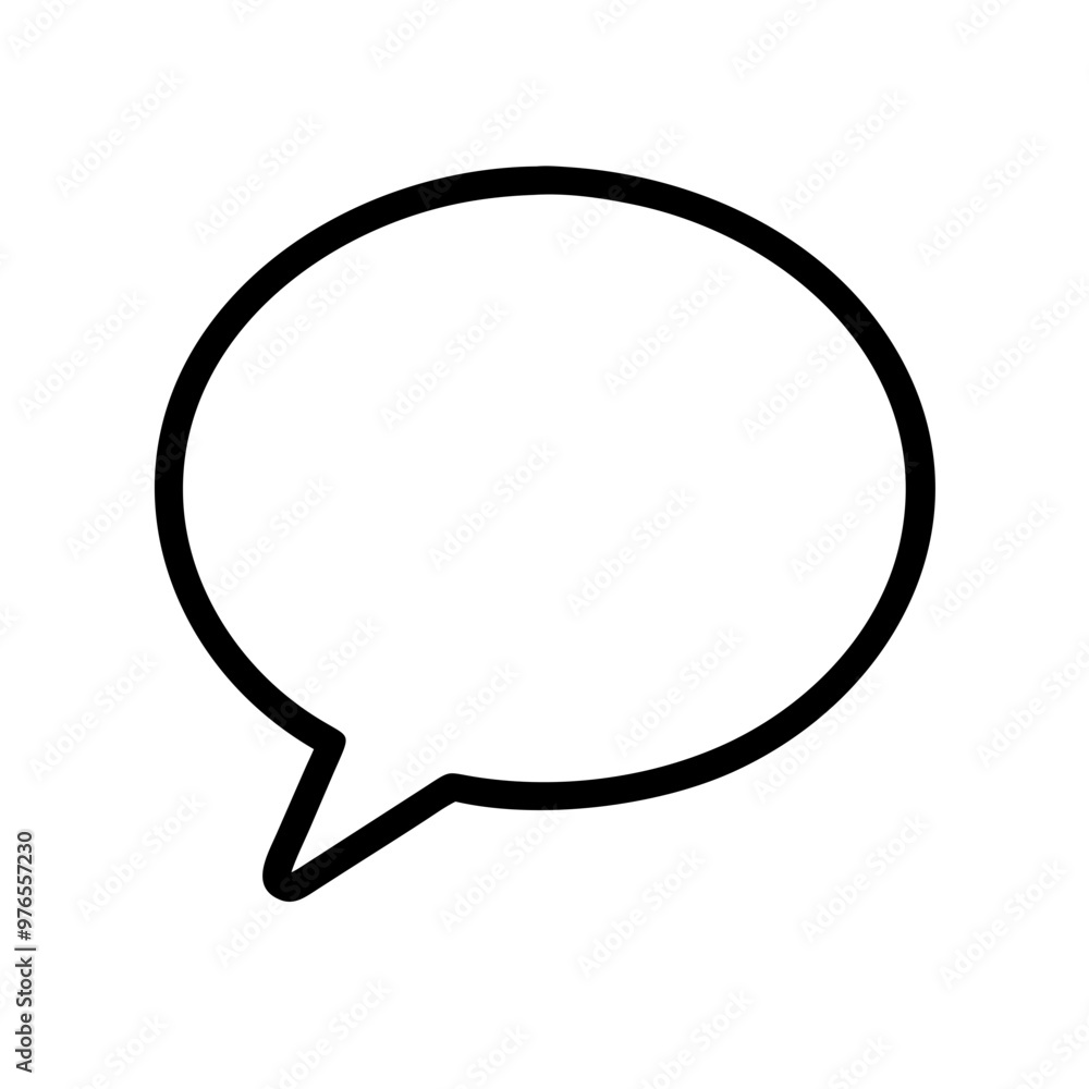A chat bubble outline icon vector illustration A chat bubble outline icon vector illustration