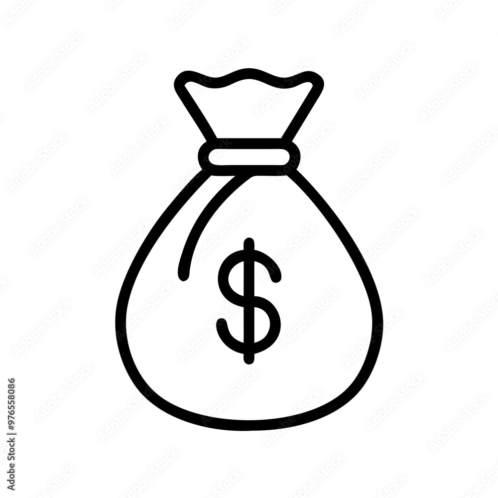 money bag outline icon vector illustration money bag outline icon vector illustration