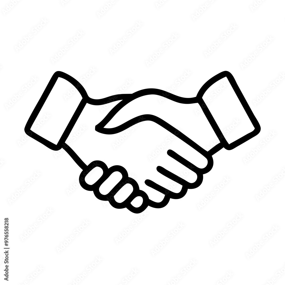 Handshake outline icon vector illustration Handshake outline icon vector illustration