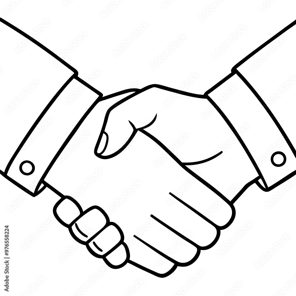 Handshake outline icon vector illustration Handshake outline icon vector illustration