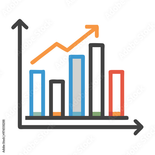 Stock market graph icon  vector