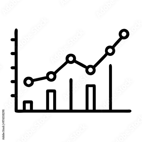Stock market graph icon  vector