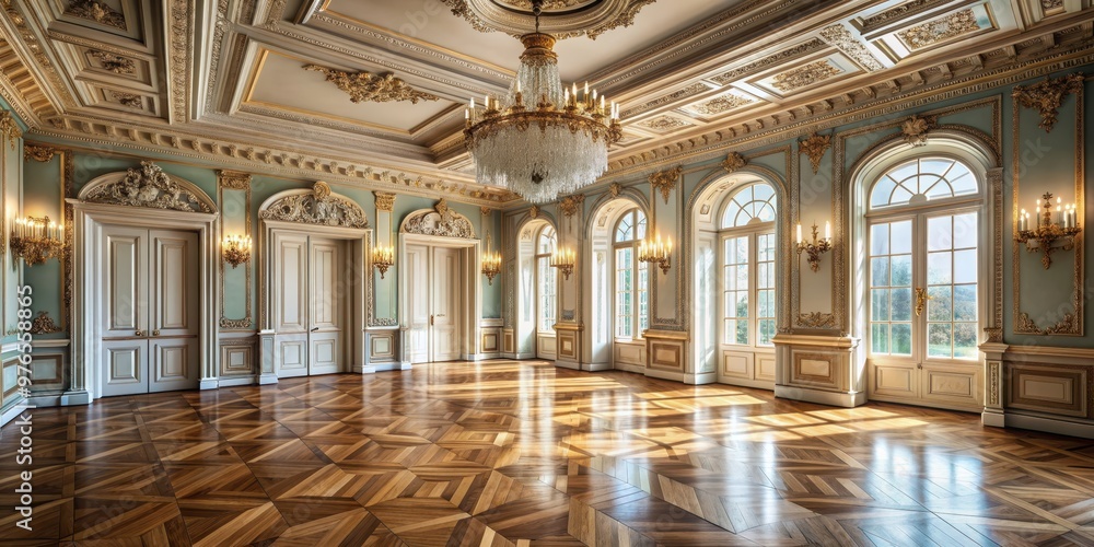 Obraz premium Beautiful interior of classic room resembling an 18th century palace , regal, elegance, luxurious, ornate, vintage