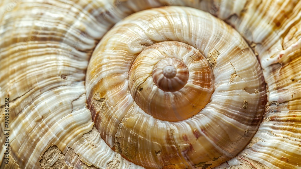 Close-up of a Seashell's Spiral Pattern Close-up of a Seashell's Spiral Pattern