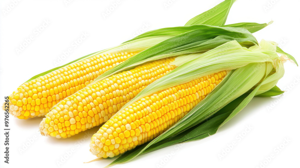 Fresh Sweet corn isolated on white background