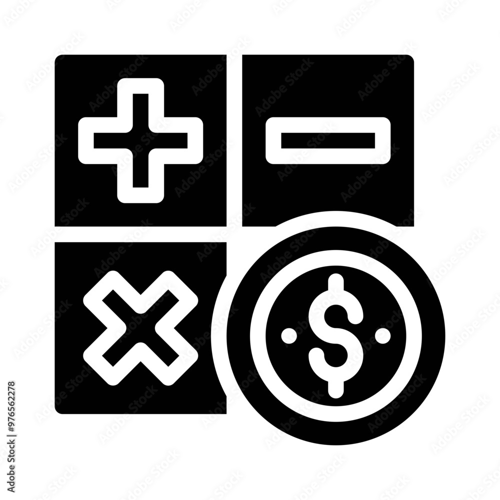 Obraz premium math glyph icon