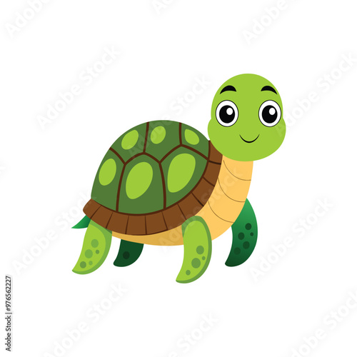 happy  cute turtle cartoon icon