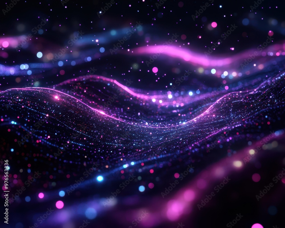 Digital galaxy with bright neon stars and data constellations, immersive tech wallpaper Digital galaxy with bright neon stars and data constellations, immersive tech wallpaper