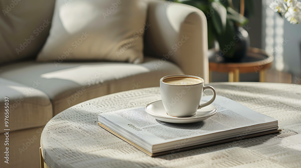 Closeup of a soft white cushion on a modern armchair. Closeup of a soft white cushion on a modern armchair.