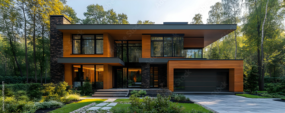 Modern Wooden House Photo - Forest Modern Wooden House Photo - Forest