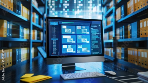 Wallpaper Mural A digital document storage system displayed on a computer screen Torontodigital.ca