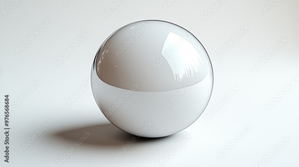 A glossy white sphere on a minimalistic background. A glossy white sphere on a minimalistic background.