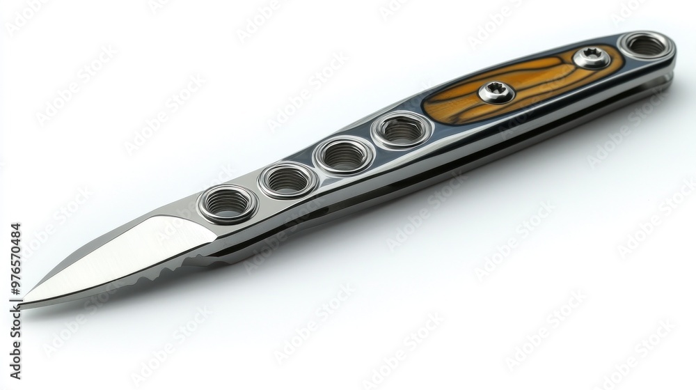 A sleek multi-tool knife with a unique design and sharp blade.