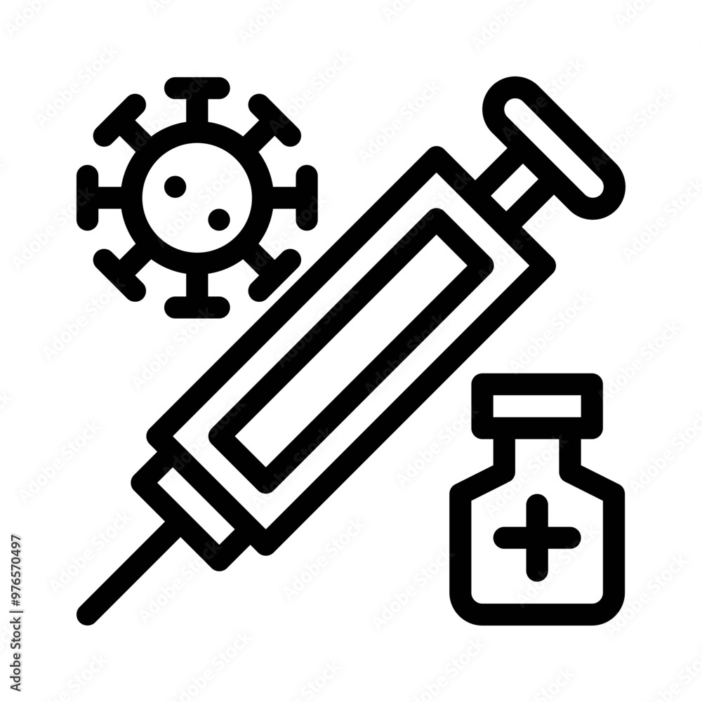 vaccination line icon vaccination line icon