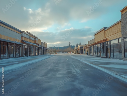 Photo of Empty Shopping Center on a Cold Winter Day