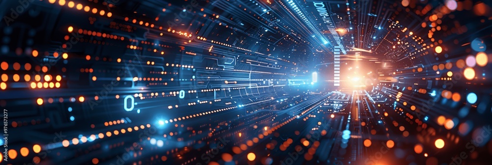 Futuristic Digital Technology Background with Data and Circuit Elements Futuristic Digital Technology Background with Data and Circuit Elements