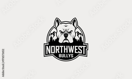 Bold bulldog mascot logo for Northwest Bullies breeders