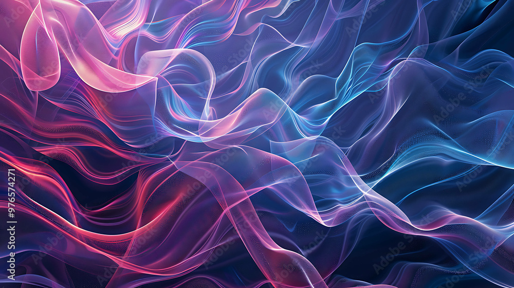 Abstract glowing waves of blue and pink light. Abstract glowing waves of blue and pink light.