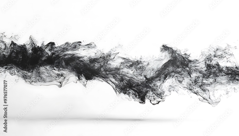 Black Smoke Isolated on White Background Black Smoke Isolated on White Background