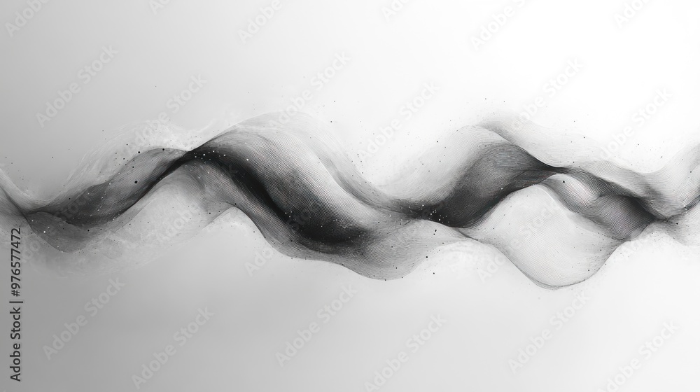 Abstract black and white waves creating a fluid, artistic composition. Abstract black and white waves creating a fluid, artistic composition.