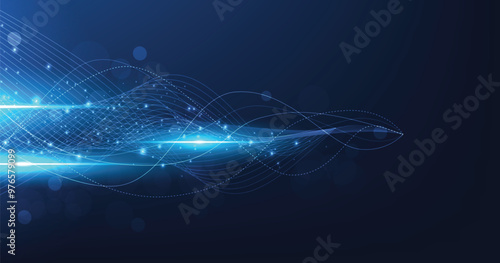 Vector background shows the innovation of high speed technology.Cyber security and high speed networking concept. Abstract technology illustration.	